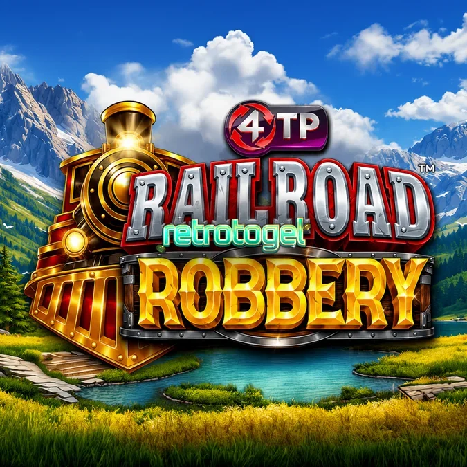 Tampilan visual slot Railroad Robbery dengan tema kereta api Wild West